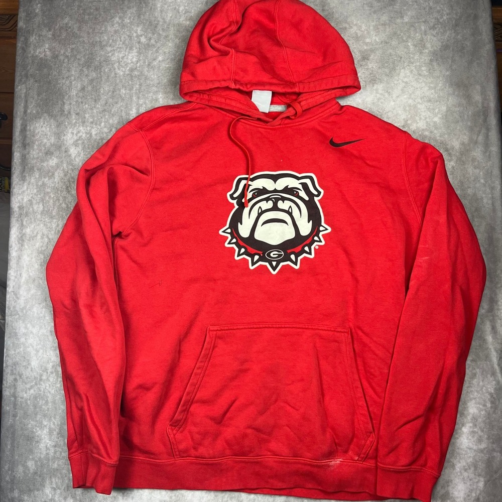 Nike Georgia Bulldogs Hoodie Red NCAA SEC UGA Sweatshirt Mens Medium